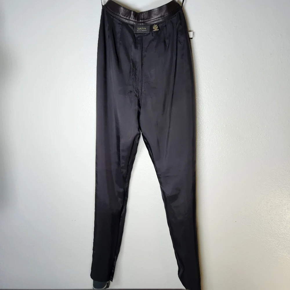 Dana Buchman Lamb Skin Leather Black Pants Size 2 - Picture 7 of 16